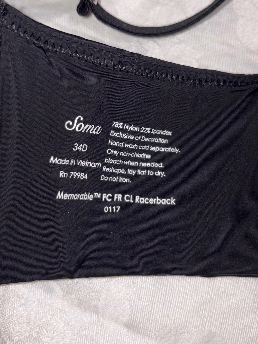 Soma memorable racerback front close 34D